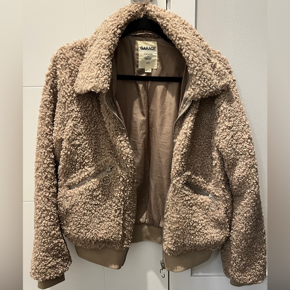 Garage Beige Sherpa Jacket